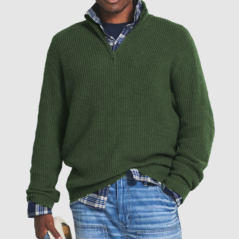 Men's Cashmere Zip Pullover