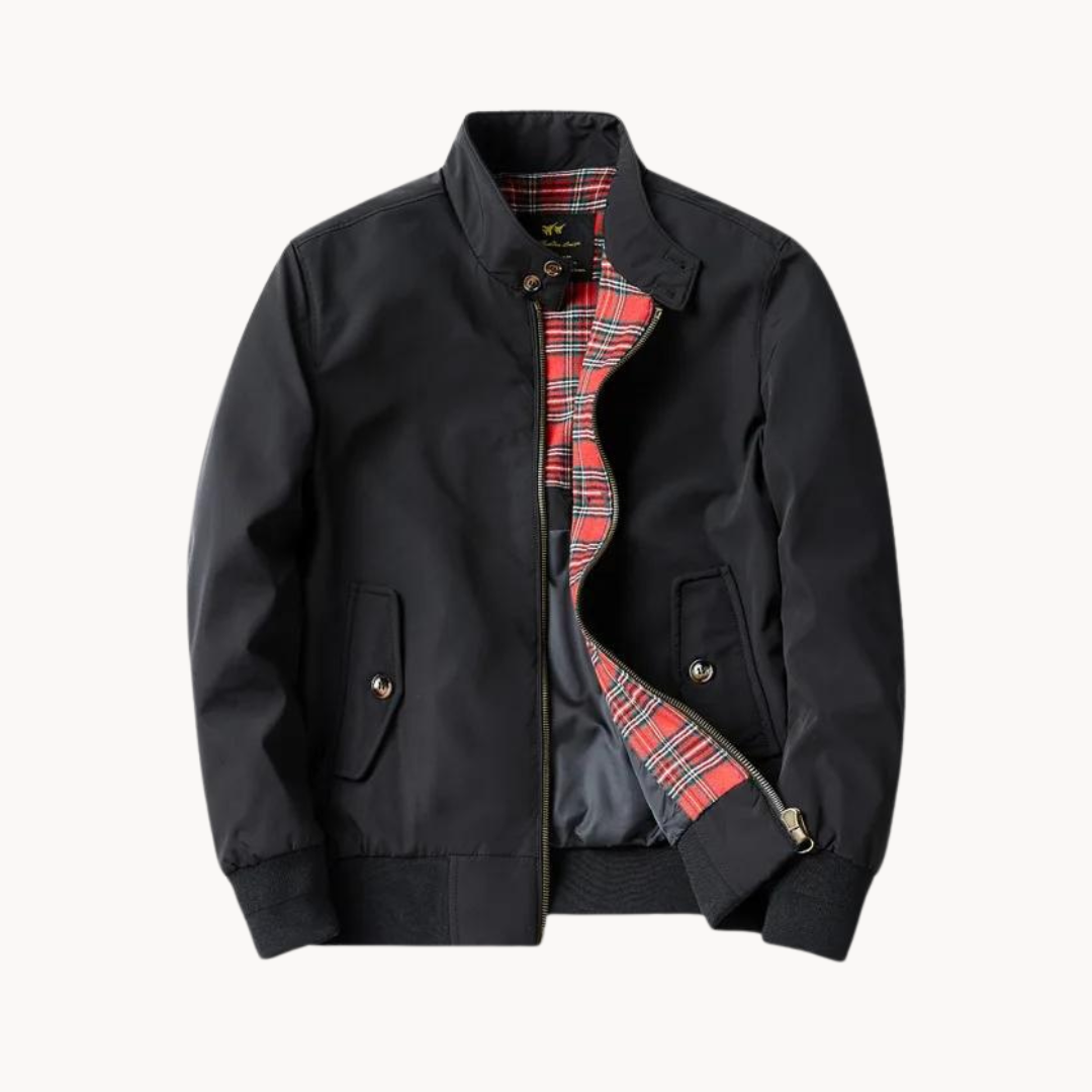 Men's Harrington Jacket with Tartan Lining