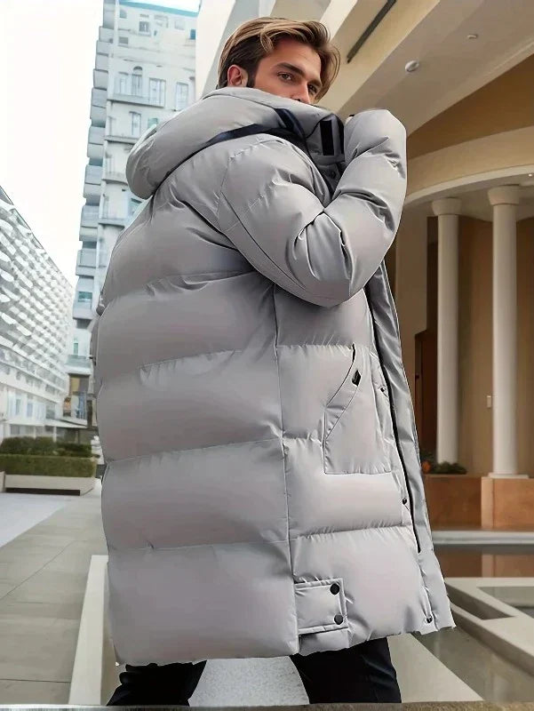 Men's Padded Long Winter Jacket