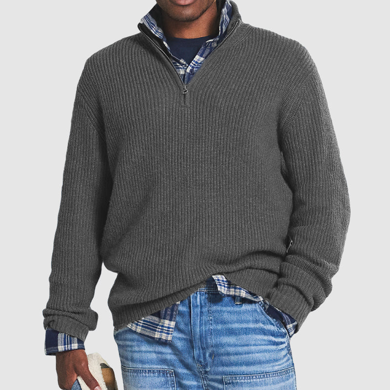 Men's Cashmere Zip Pullover