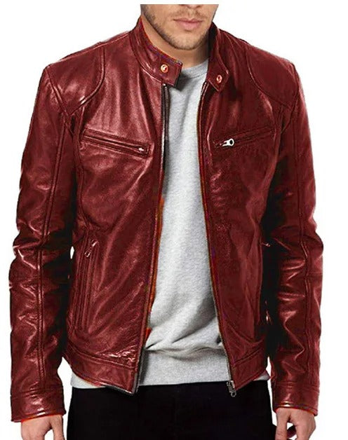 Men's Leather Jacket - Warm and Stylish