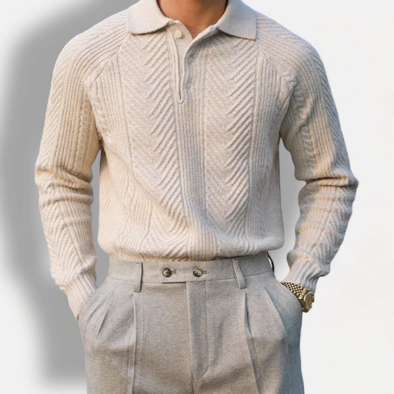 Men's Lapel Sweater in Autumn Style