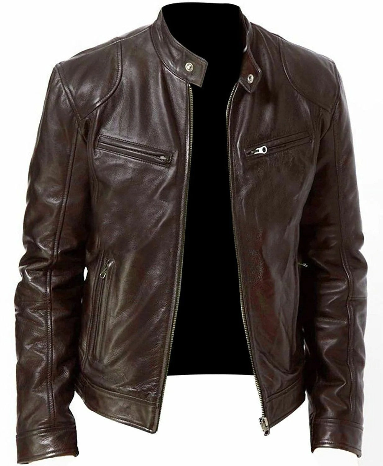 Men's Leather Jacket - Warm and Stylish