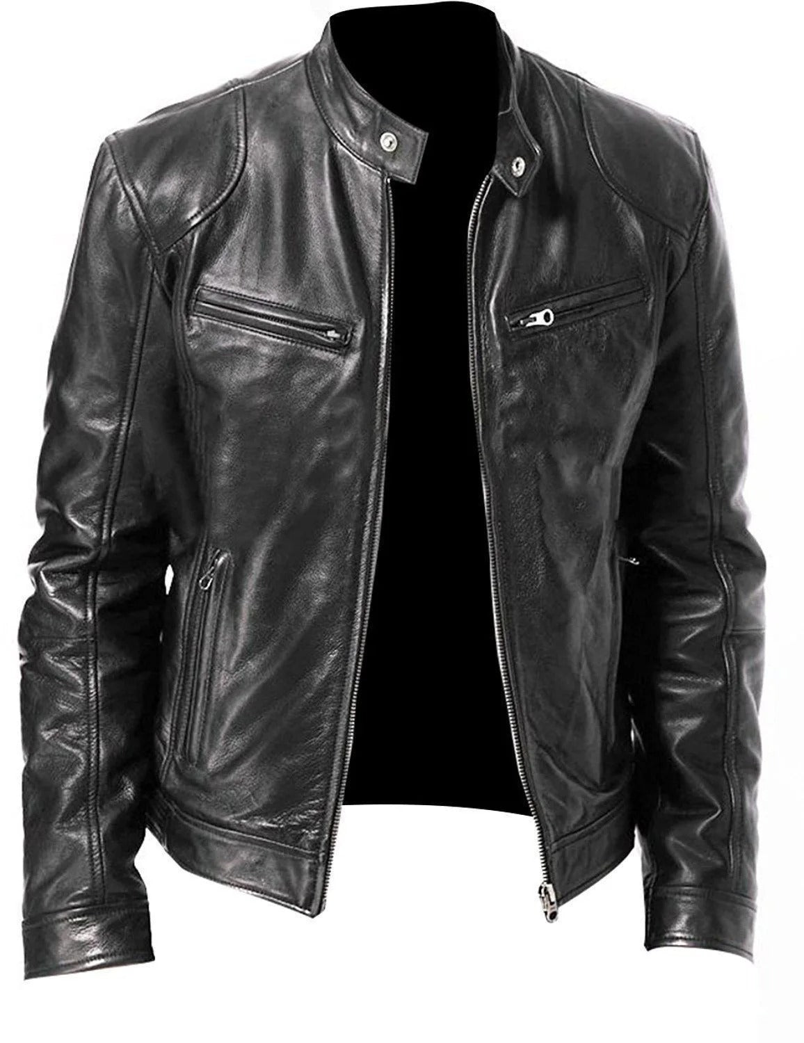 Men's Leather Jacket - Warm and Stylish