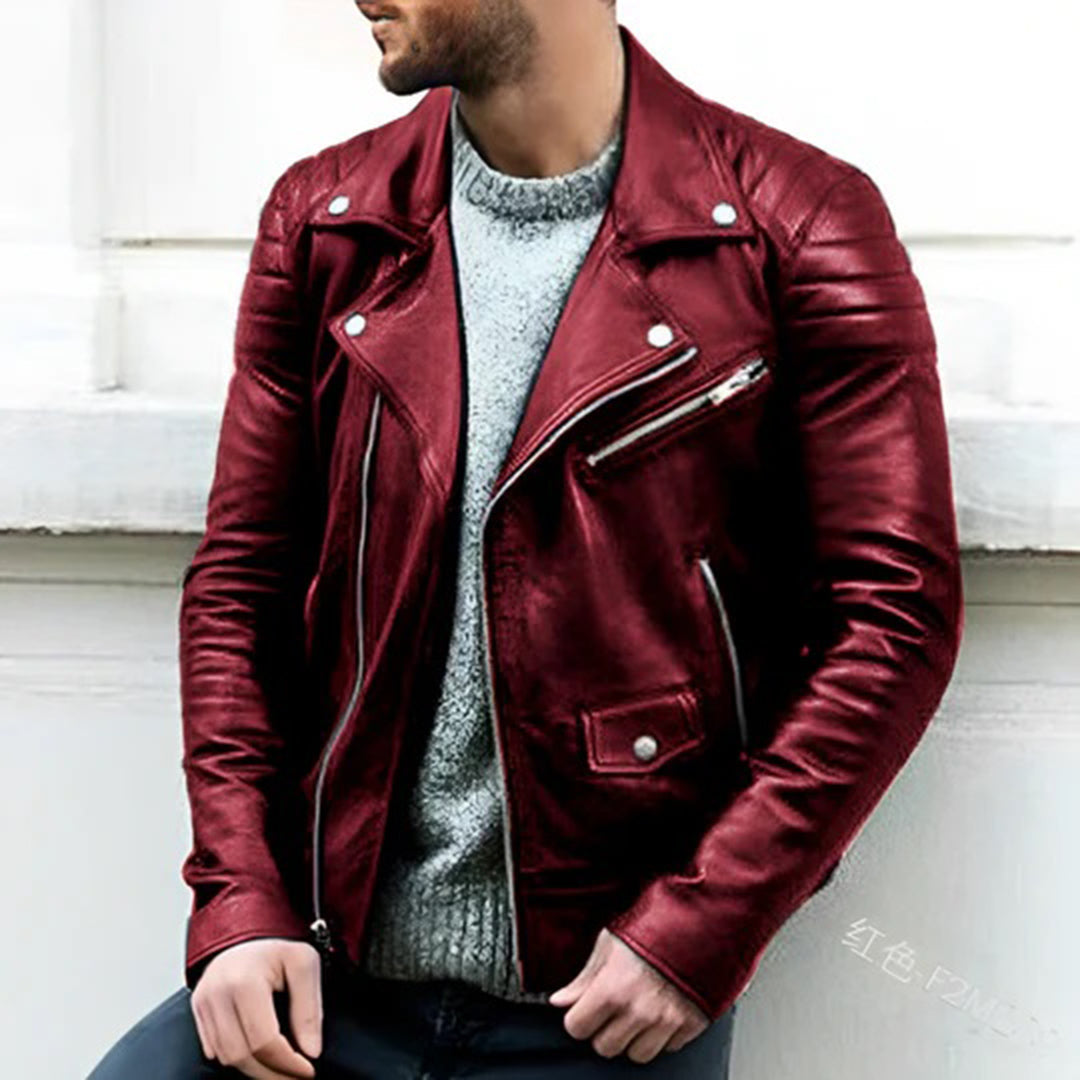 Men's Leather Biker Jacket Urban Edge