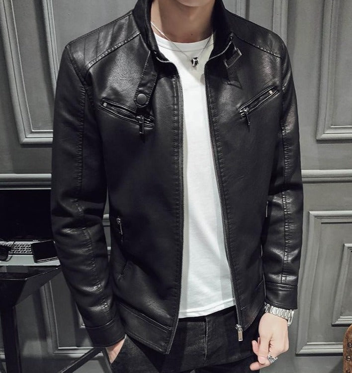 Men's Leather Jacket Casual Elegant
