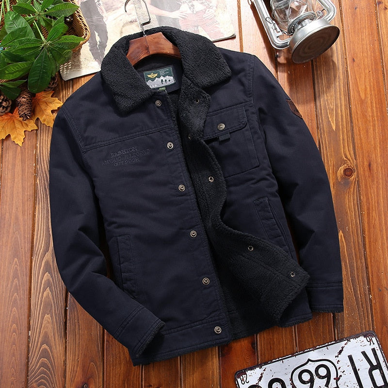 Men's Denim Jacket with Fleece Lining