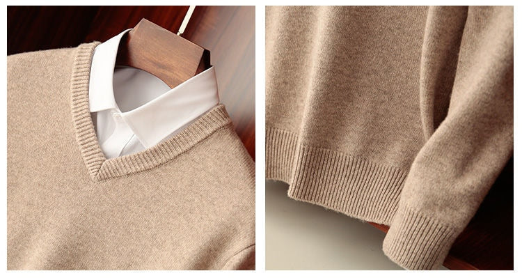 Men's Knitted Jumper with Round Neck