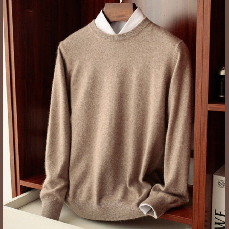 Men's Knitted Jumper with Round Neck