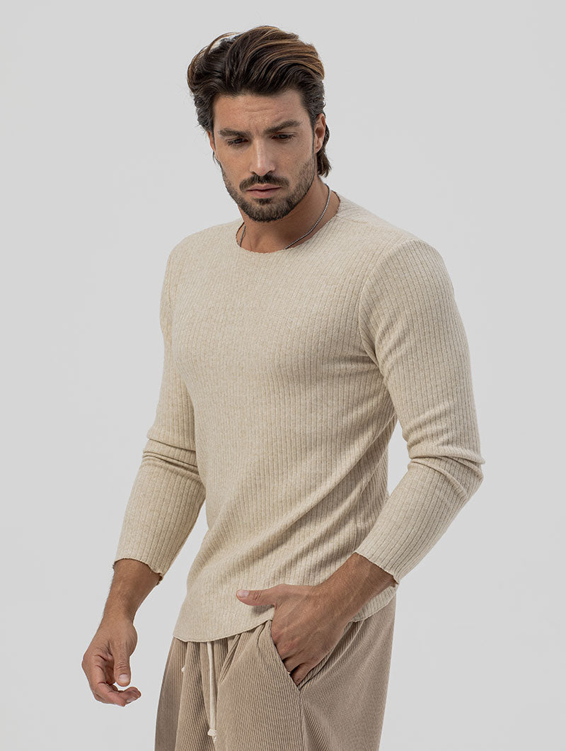 Men's Ribbed Sweater Subtle Detail