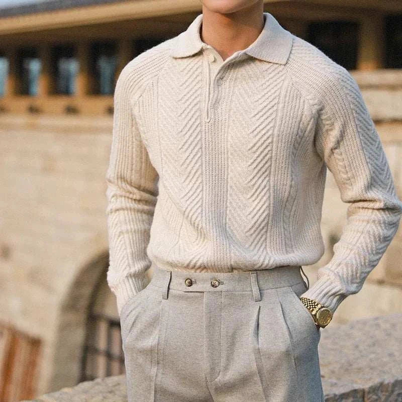 Men's Lapel Sweater in Autumn Style