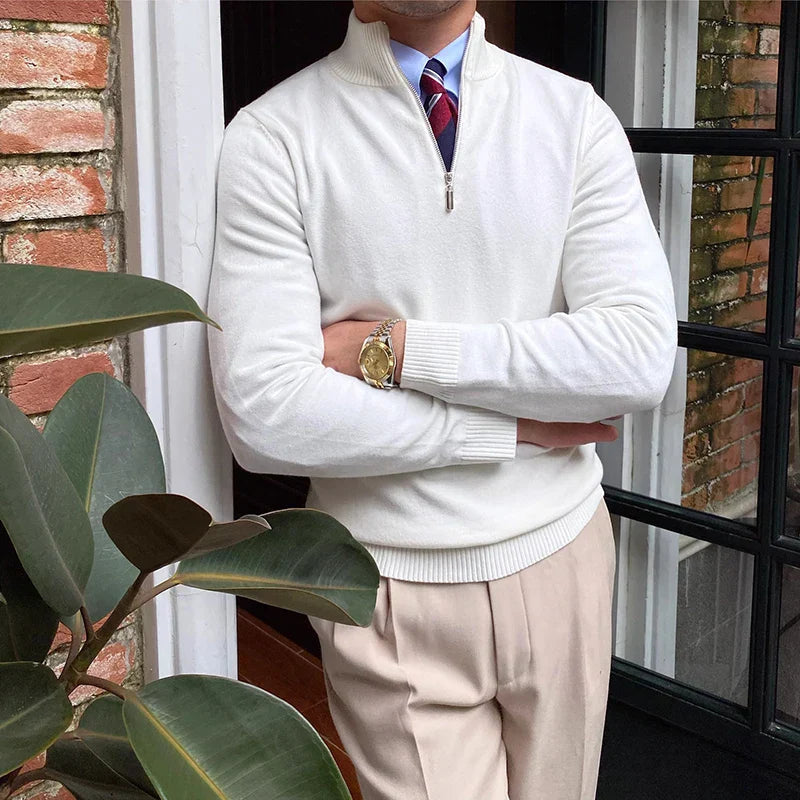 Men's Half Zip Jumper Wool Blend