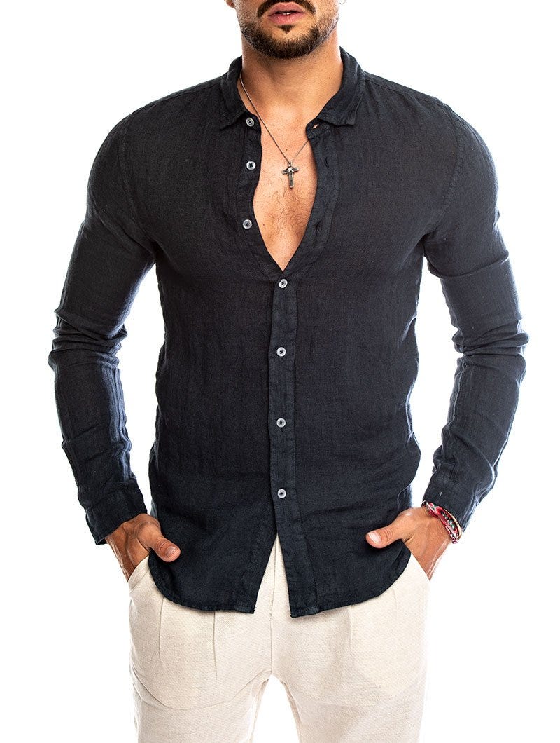 Men's Slim Fit Linen Shirt Timeless