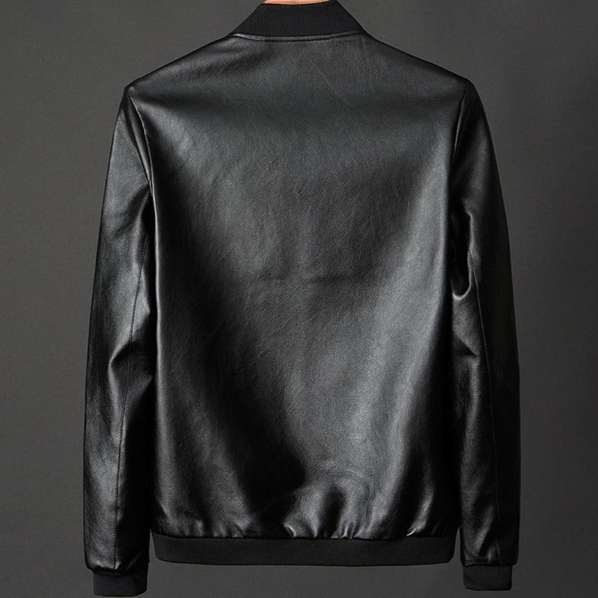 Men's Leather Baseball Jacket Stylish