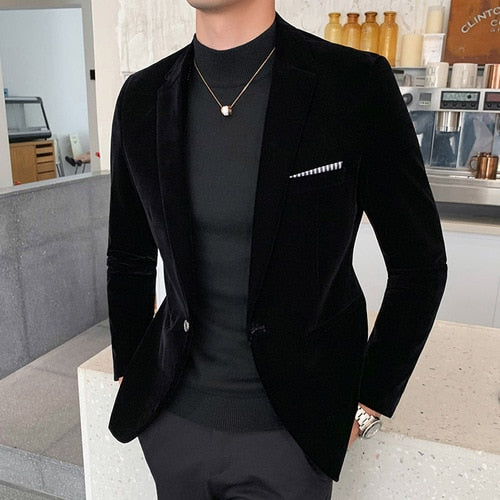 Men's Velvet Blazer Italian Design