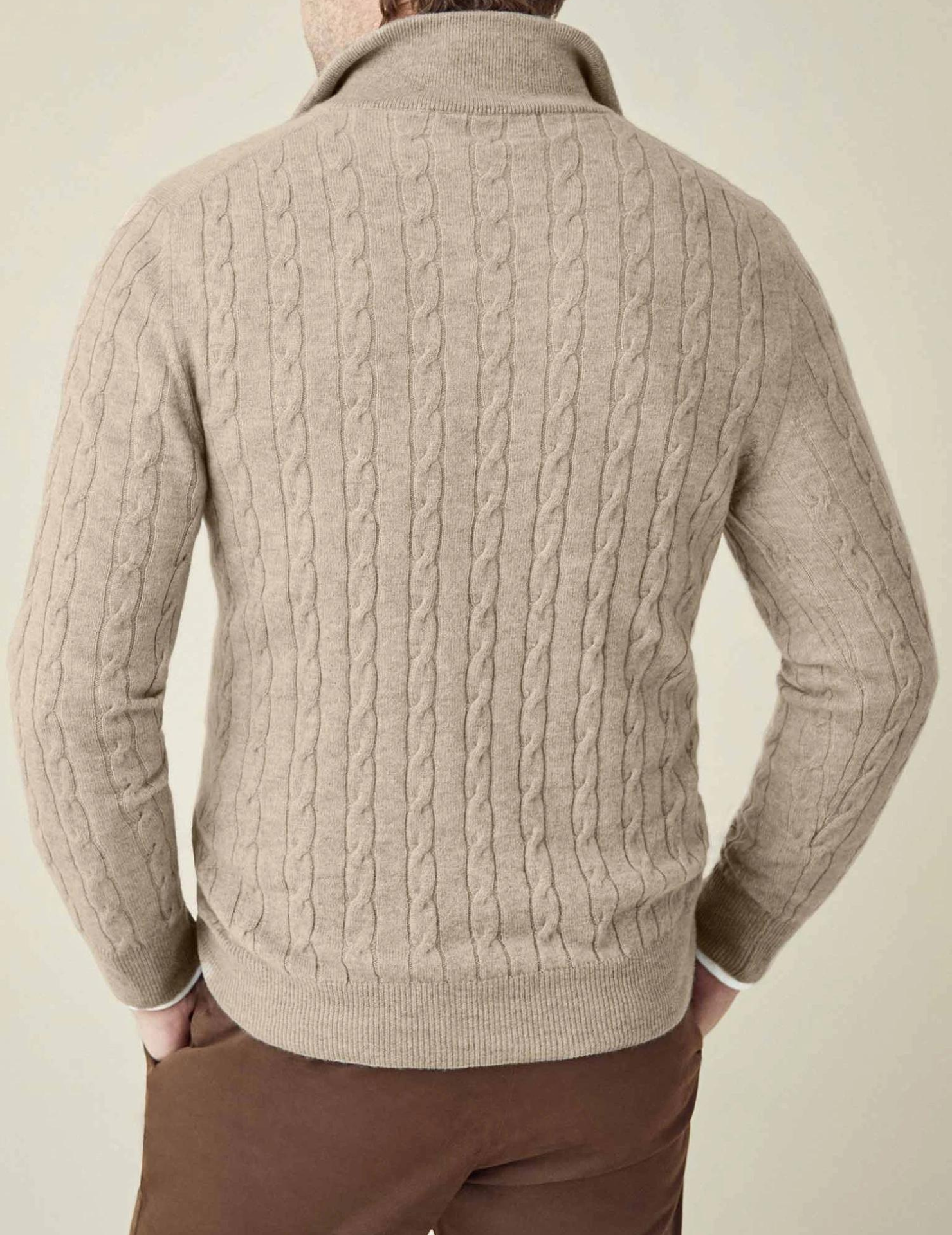 Men's Cable Knit Zip Jumper