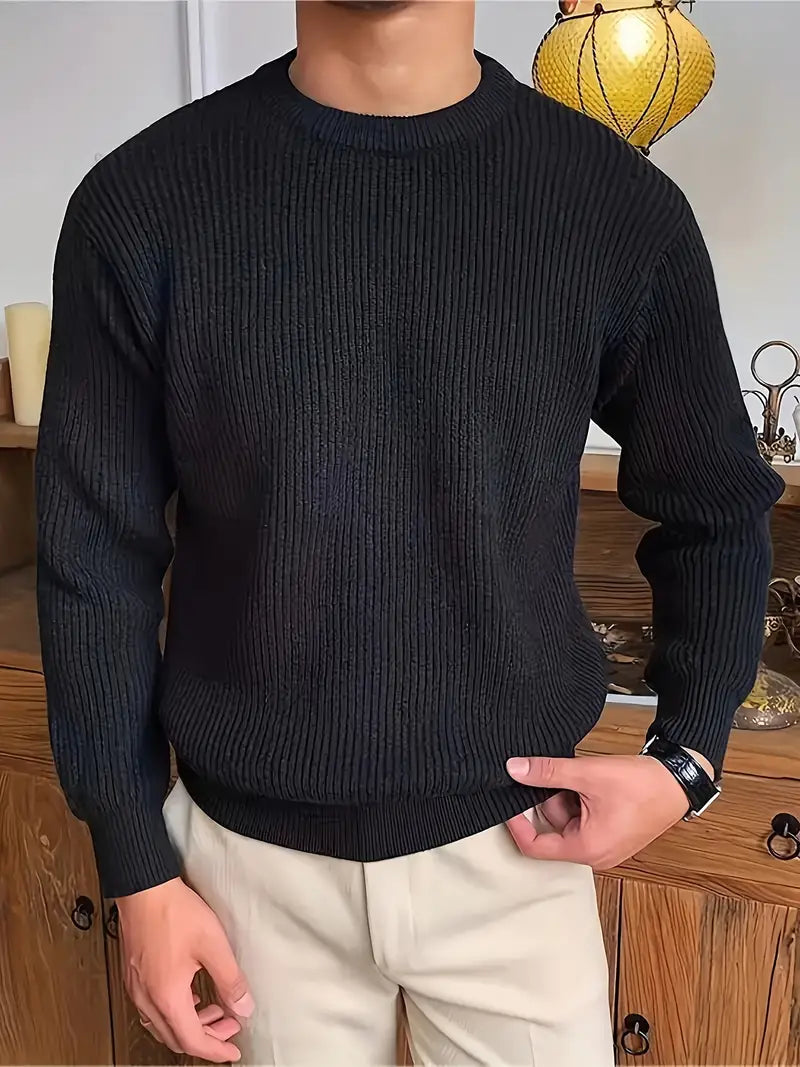 Men's Casual Sweater Black White