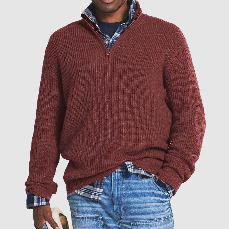 Men's Cashmere Zip Pullover