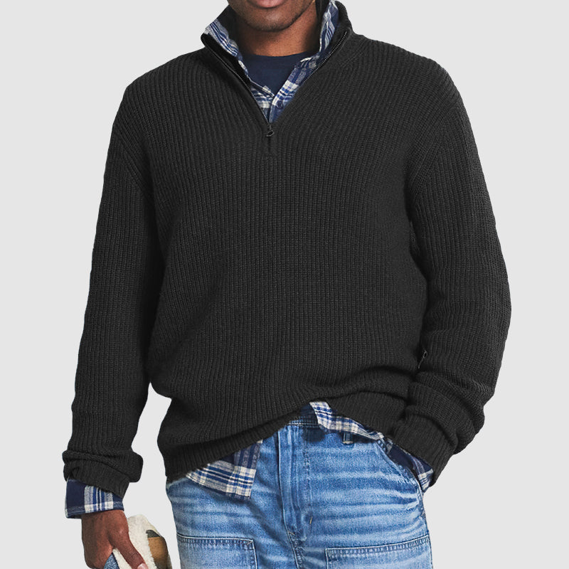Men's Cashmere Zip Pullover