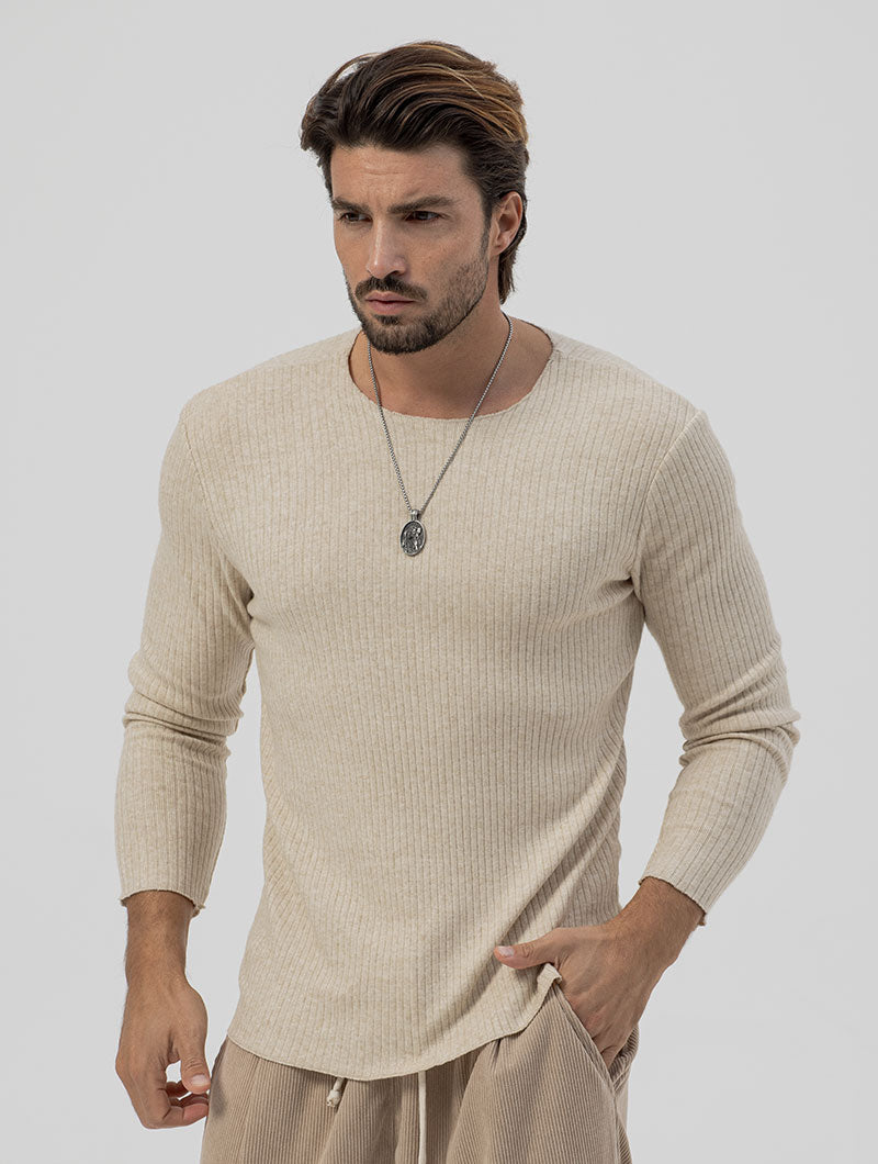Men's Ribbed Sweater Subtle Detail