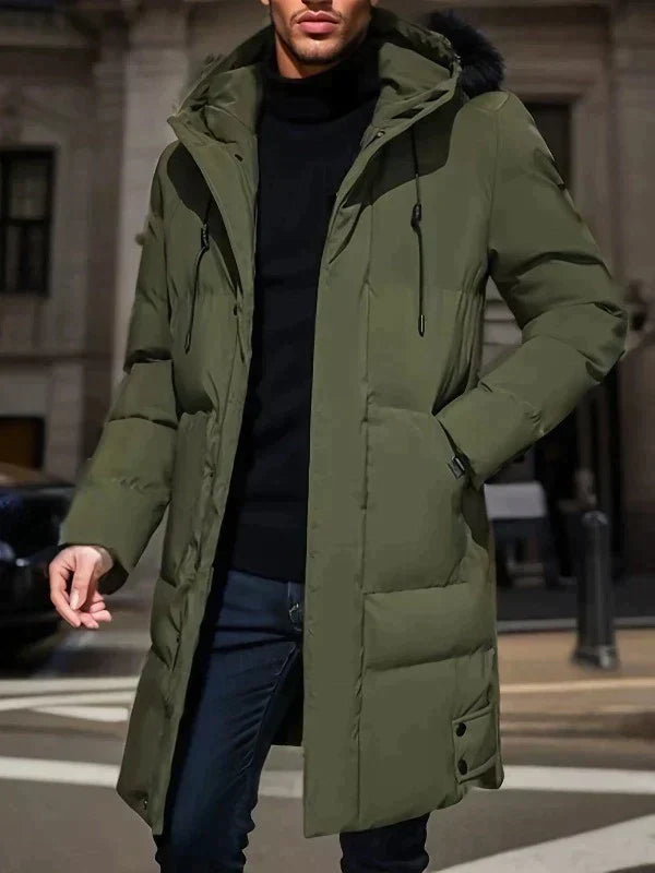 Men's Padded Long Winter Jacket