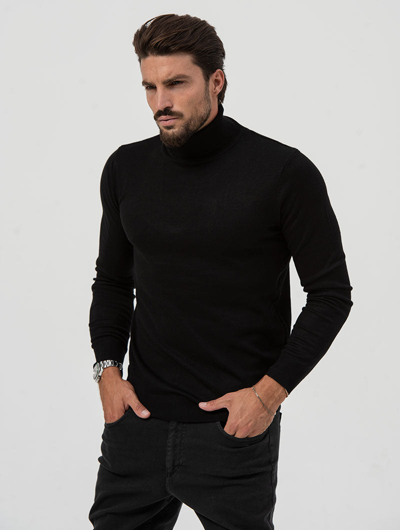 Men's Slim Fit Jumper Black Elegance
