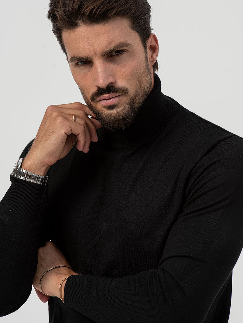 Men's Slim Fit Jumper Black Elegance