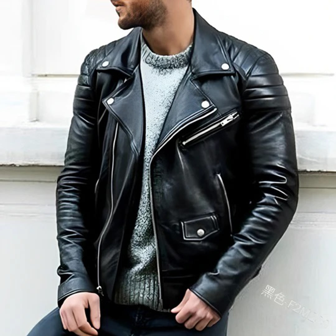 Men's Leather Biker Jacket Urban Edge