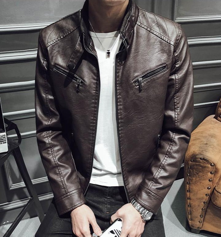 Men's Leather Jacket Casual Elegant