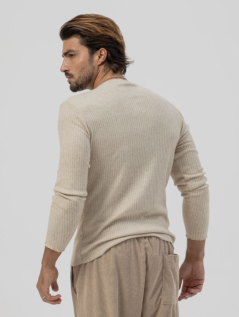 Men's Ribbed Sweater Subtle Detail