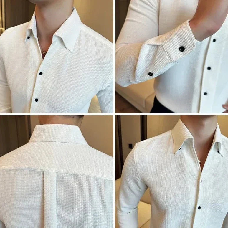 Men's Long Sleeve Shirt with Classic Collar
