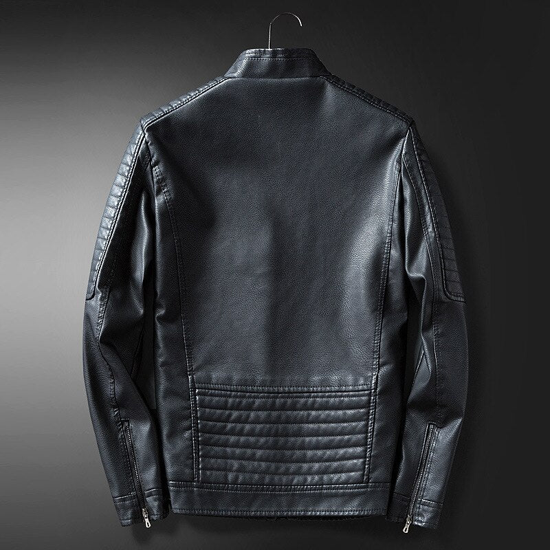 Men's Winter Leather Jacket Casual Style
