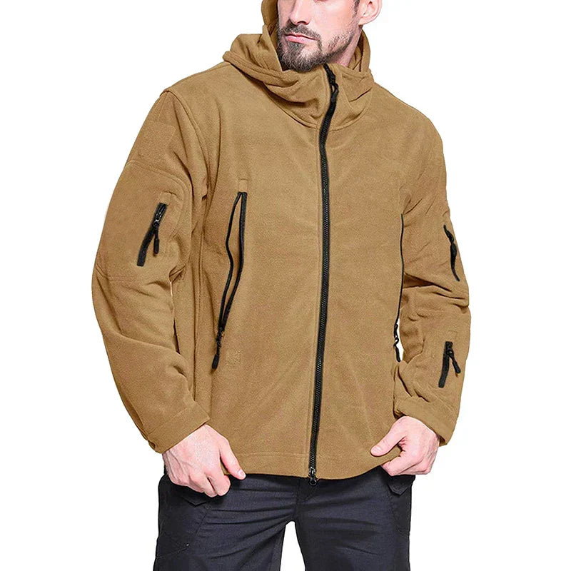 Men's Fleece Jacket with Tactical Design