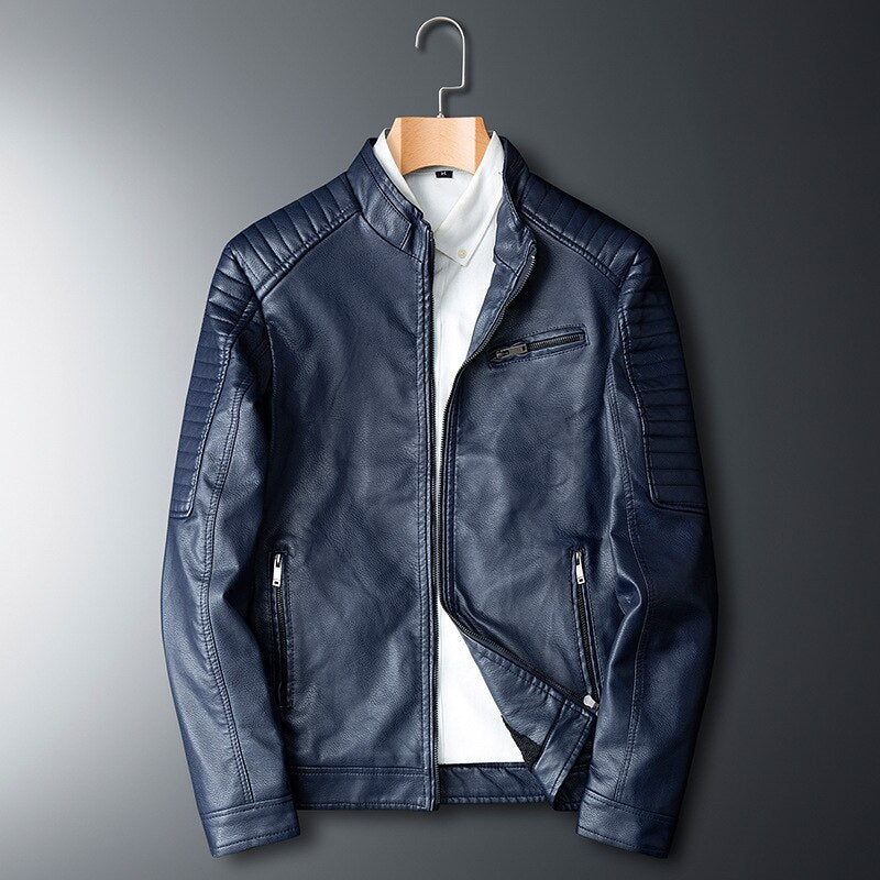 Men's Winter Leather Jacket Casual Style