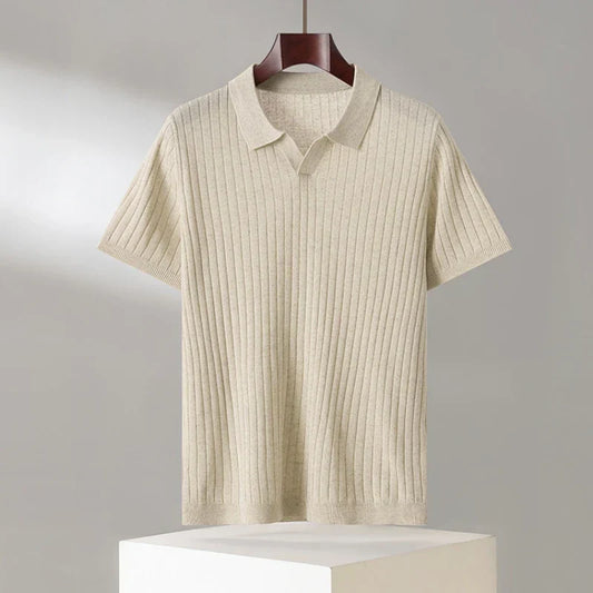 Alvaro | Men's Knit Polo Ribbed Short Sleeve