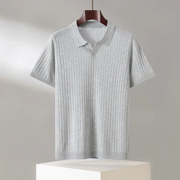 Alvaro | Men's Knit Polo Ribbed Short Sleeve