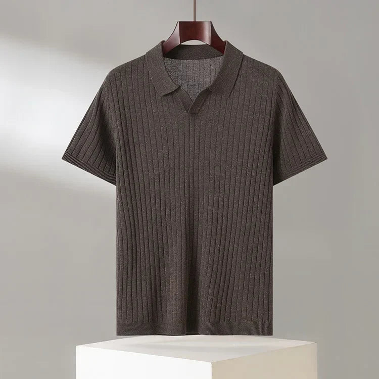 Alvaro | Men's Knit Polo Ribbed Short Sleeve