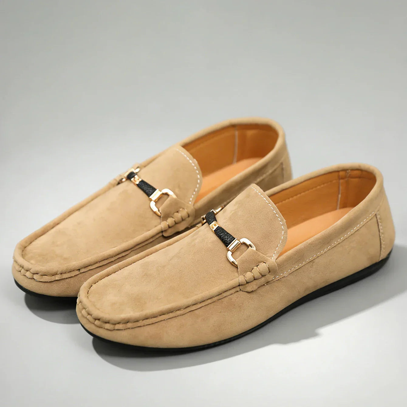 Bellano | Men's Suede Loafers Horsebit Buckle