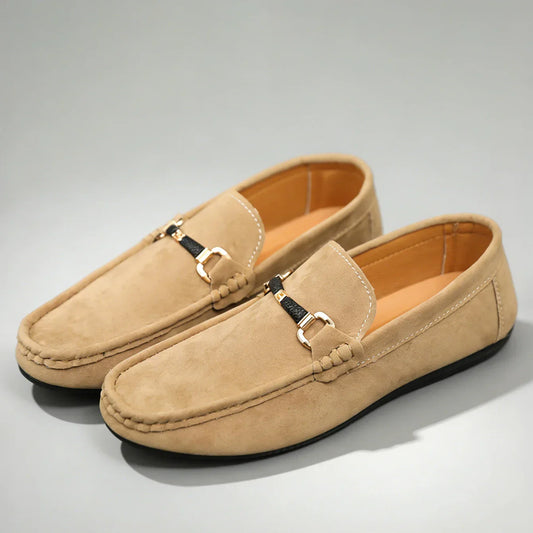 Bellano | Men's Suede Loafers Horsebit Buckle