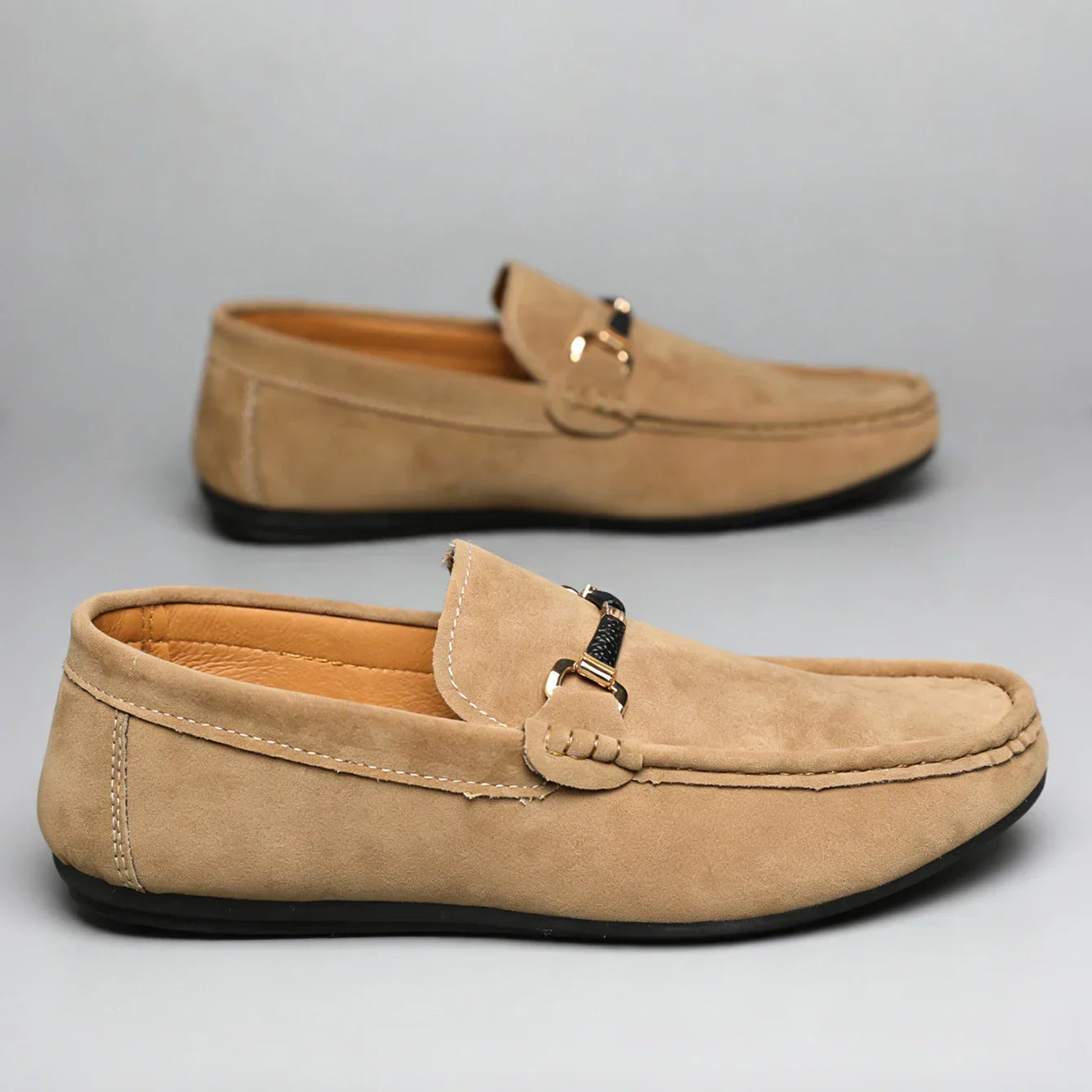 Bellano | Men's Suede Loafers Horsebit Buckle