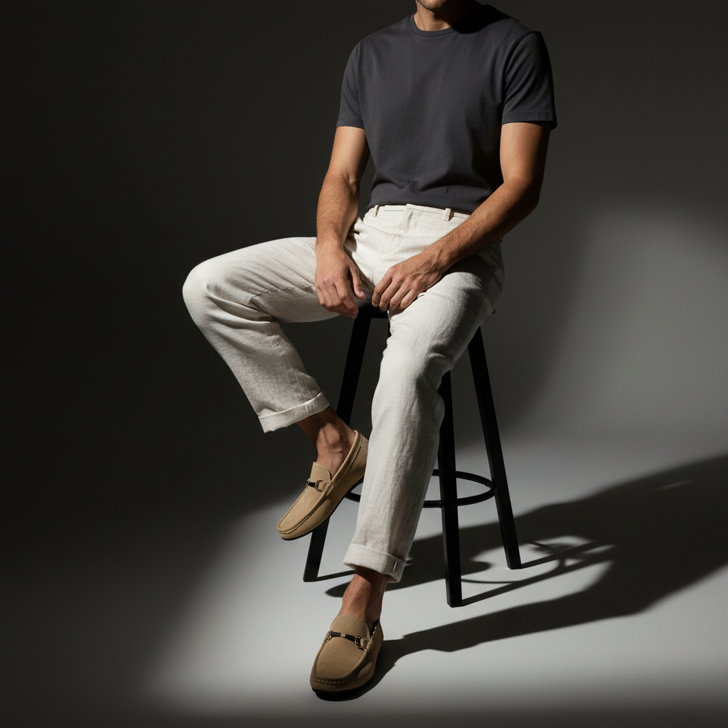 Bellano | Men's Suede Loafers Horsebit Buckle