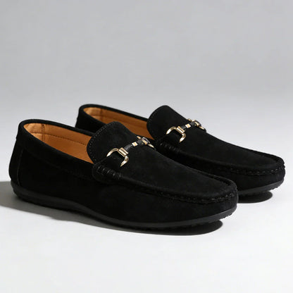 Bellano | Men's Suede Loafers Horsebit Buckle