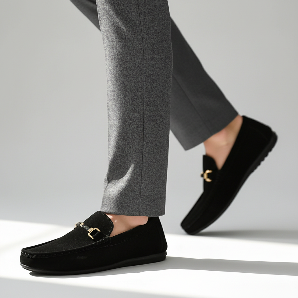Bellano | Men's Suede Loafers Horsebit Buckle