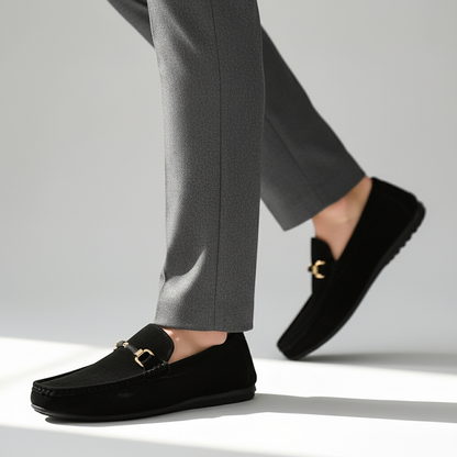 Bellano | Men's Suede Loafers Horsebit Buckle