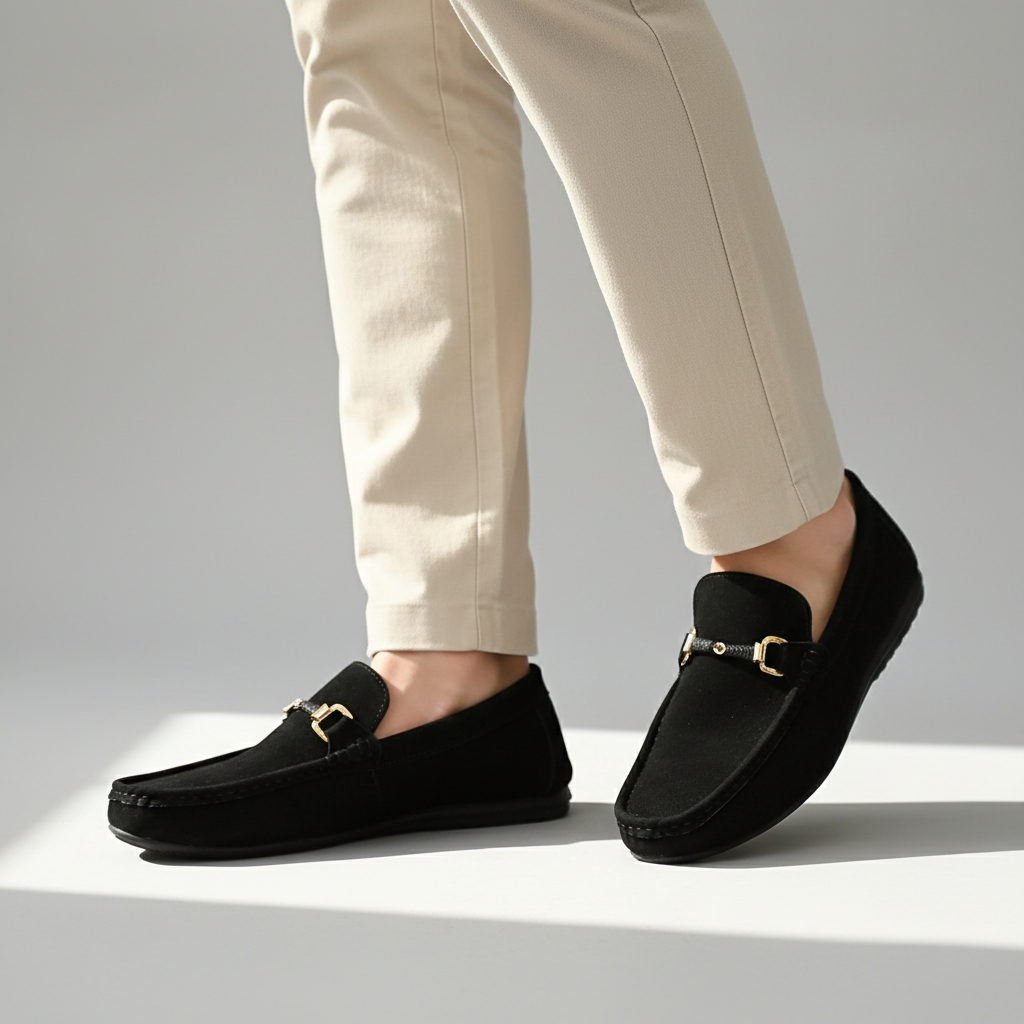 Bellano | Men's Suede Loafers Horsebit Buckle
