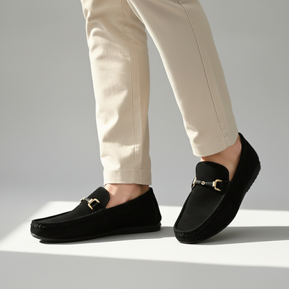 Bellano | Men's Suede Loafers Horsebit Buckle