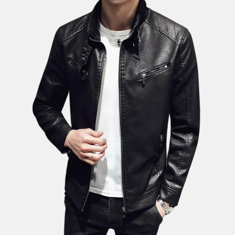 Men's Leather Jacket Casual Elegant