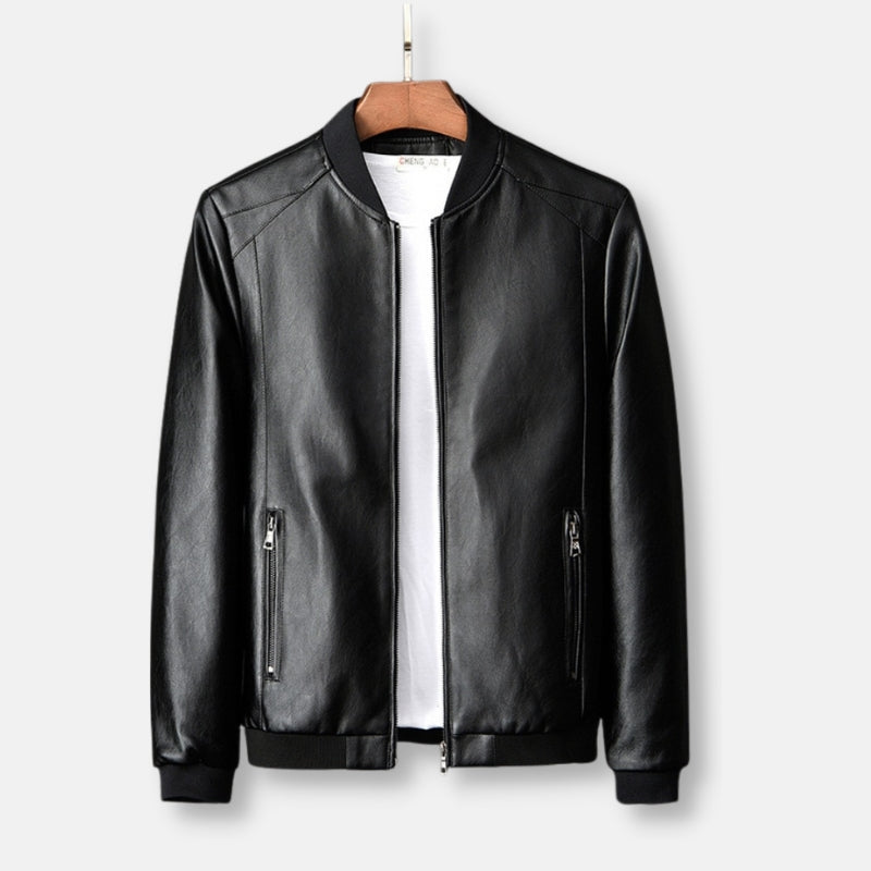 Men's Leather Baseball Jacket Stylish