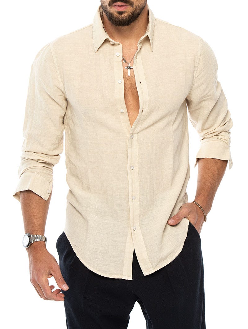 Men's Slim Fit Linen Shirt Timeless