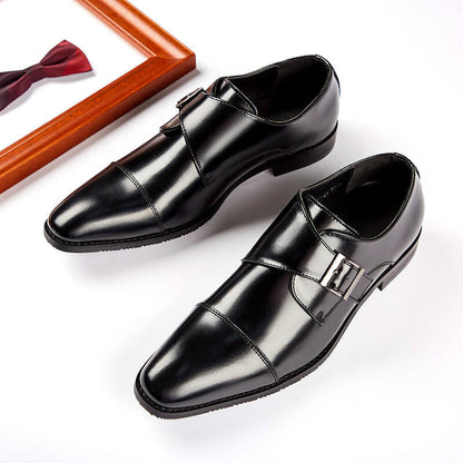 Matteo | Men's Leather Monk Strap Shoes Square Toe